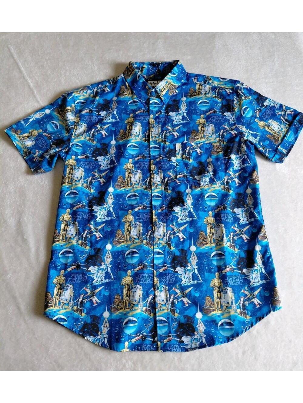 RSVLTS Star Wars Kunuflex Shirt Luke Sleepwalker Blue Short Sleeve Mens Large
